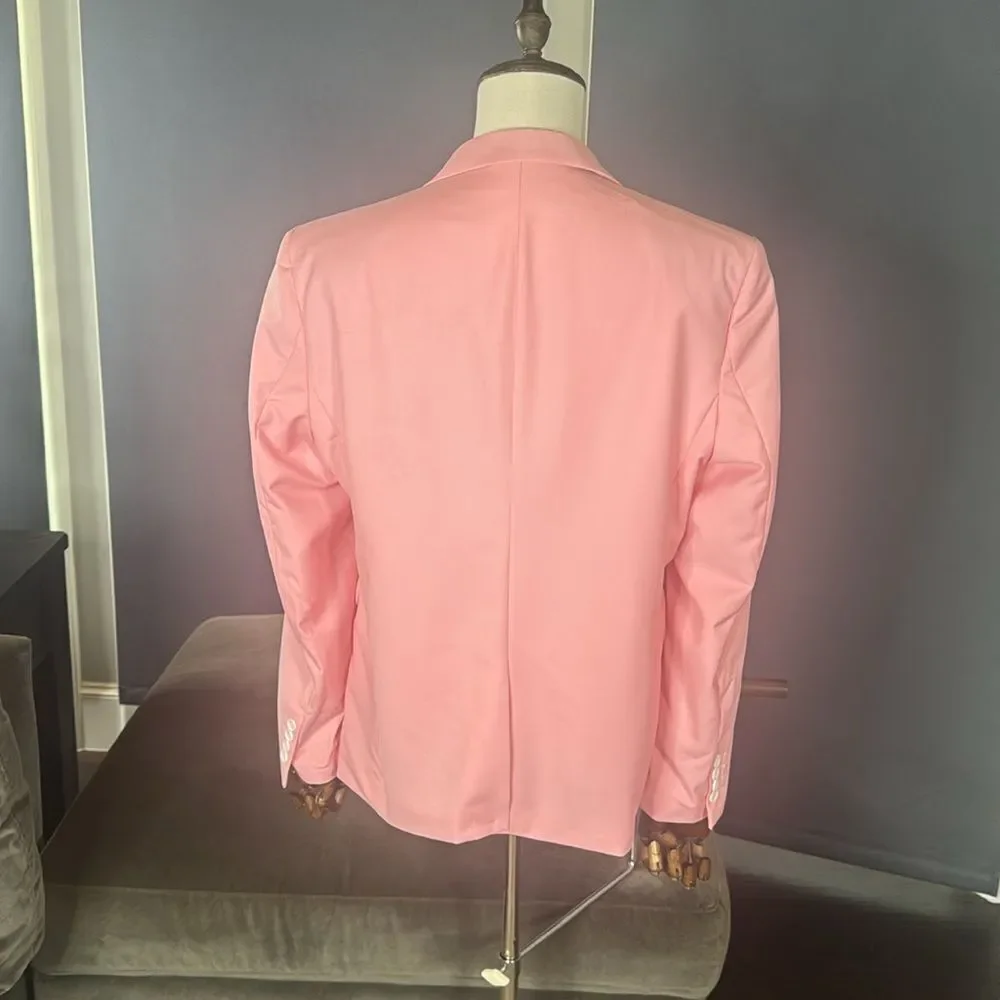 Men’s Mogu Pink Suit Jacket Blazer One Button Notched Lapel Size 40 NWT